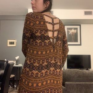Forever 21 boho fall long-sleeved dress